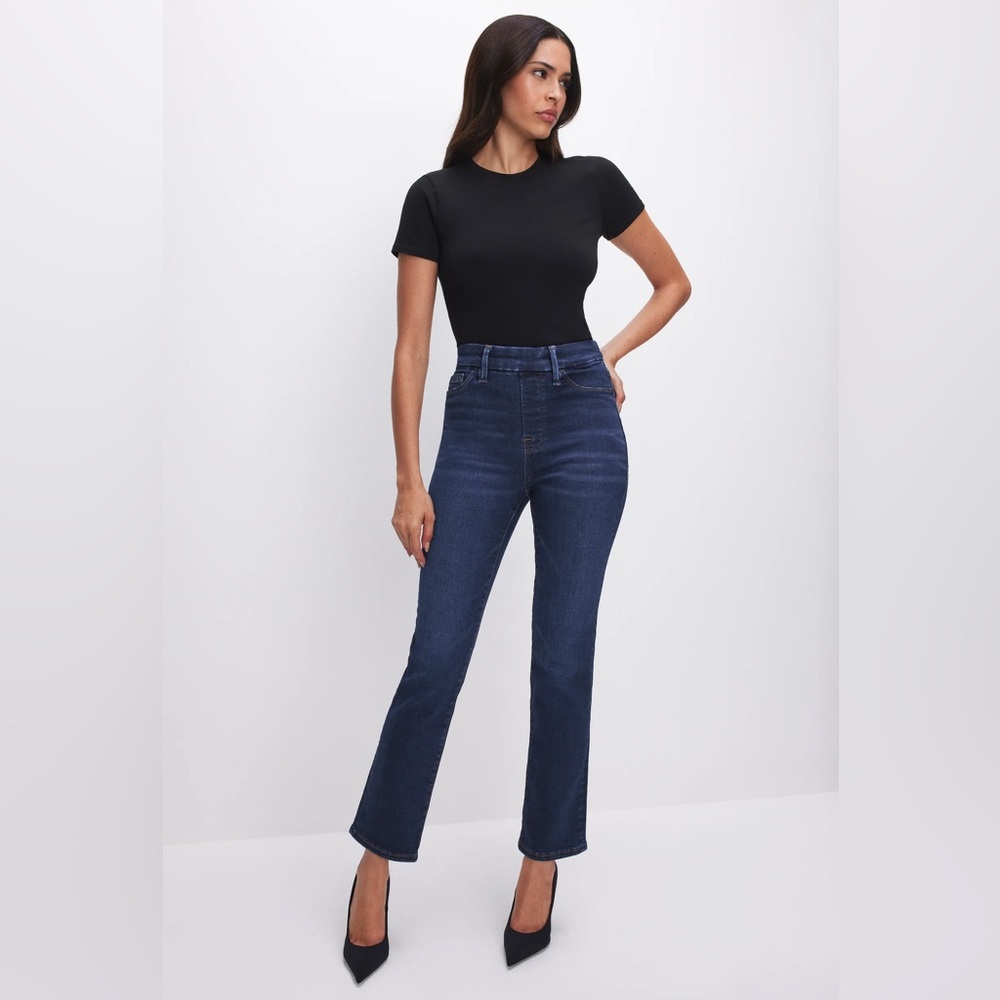 Good American POWER STRETCH PULL-ON STRAIGHT JEANS Size 5